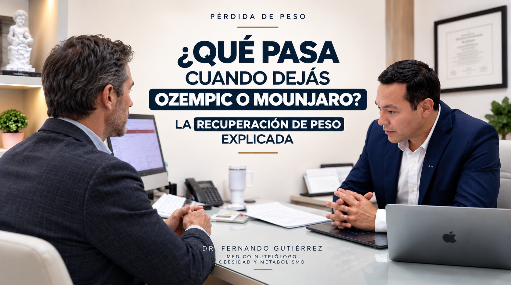 Paciente en consulta médica conversando sobre el seguimiento de su tratamiento con GLP-1